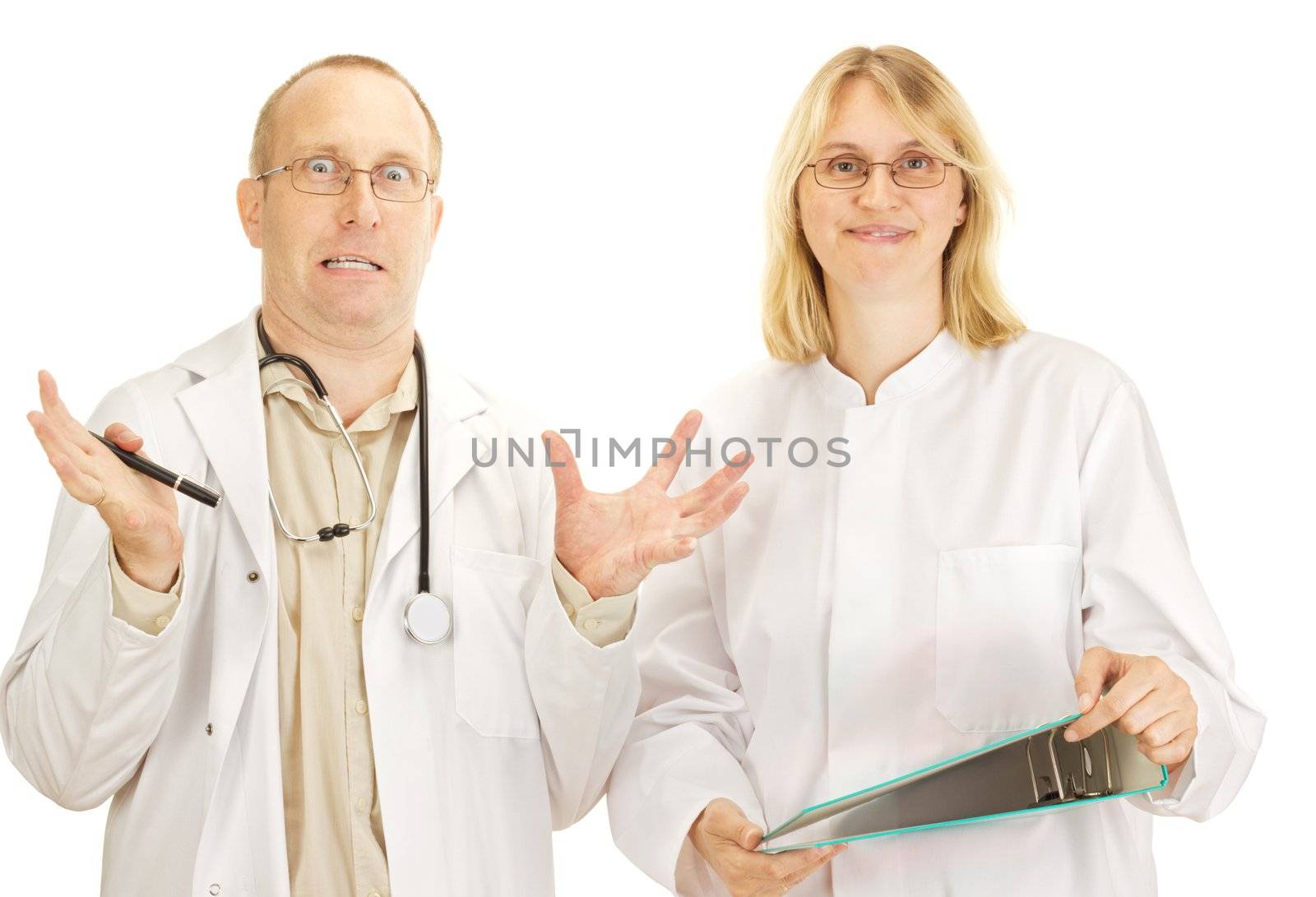 Two doctors arguing