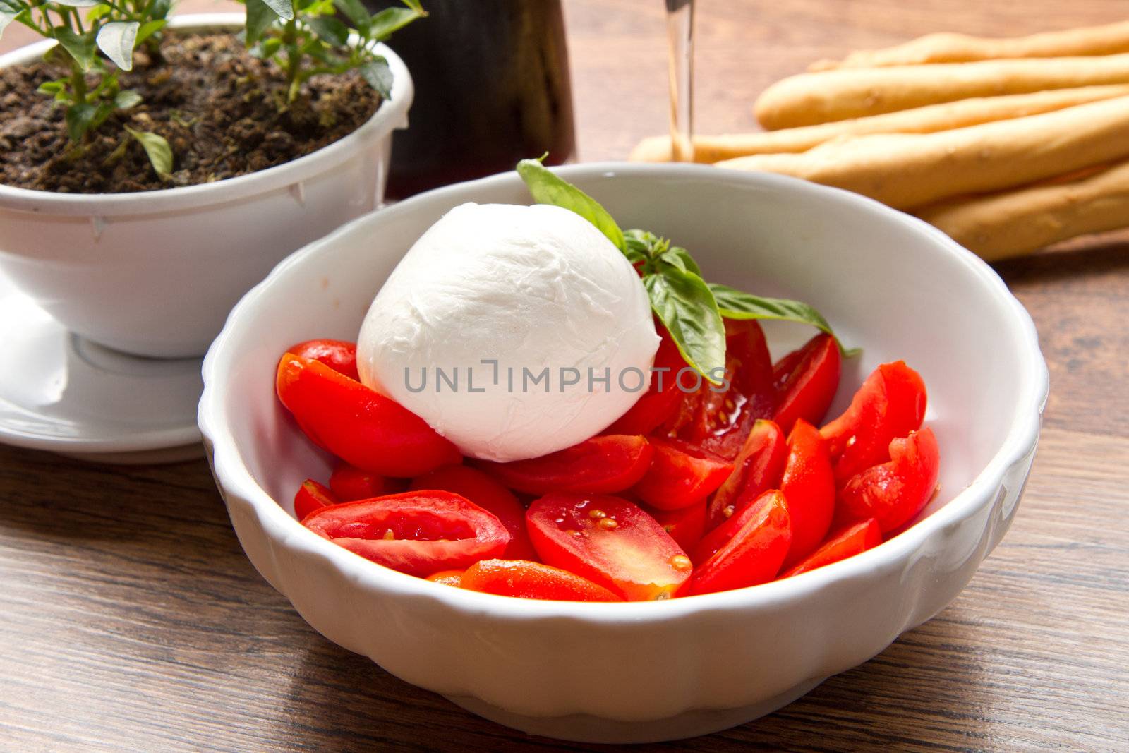 mozzarella with tomatoes