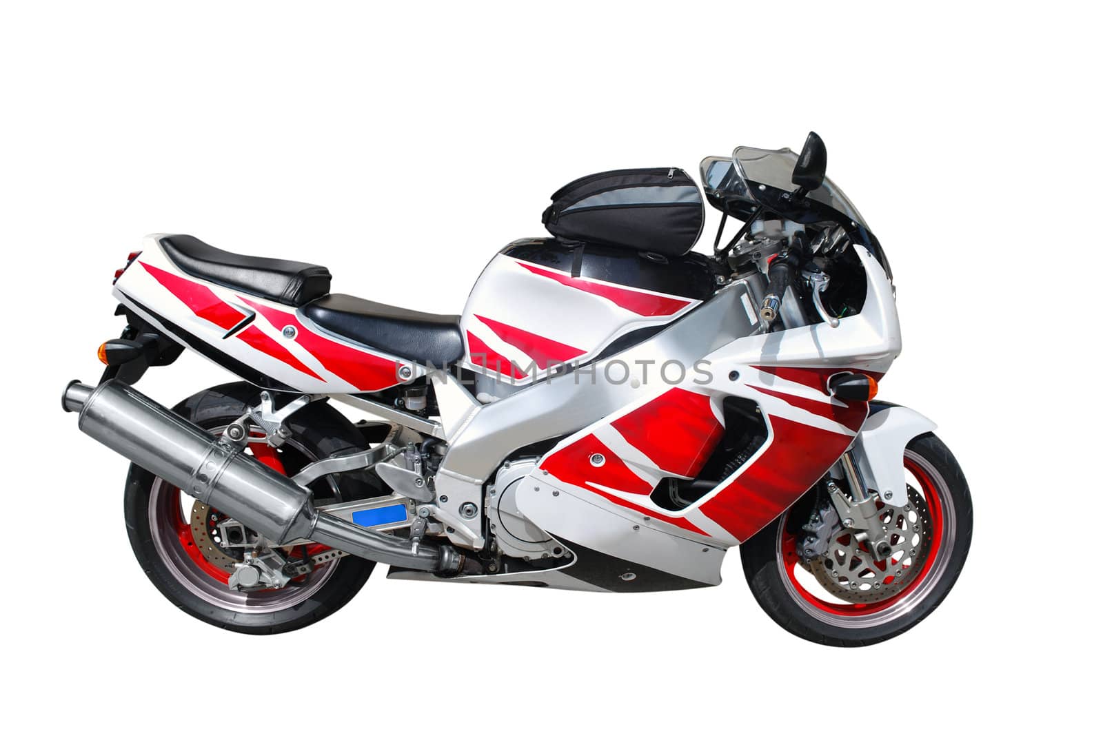 Fast motorcycle isolated on white background