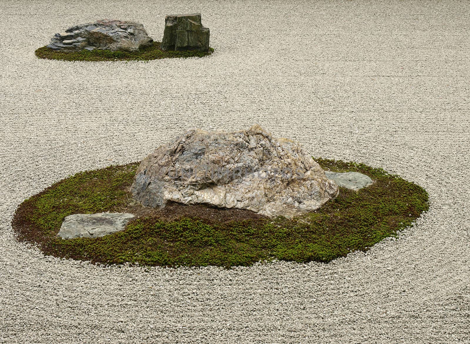 Detail of the rock garden at Ryoan-ji Temple, Kyoto, Japan