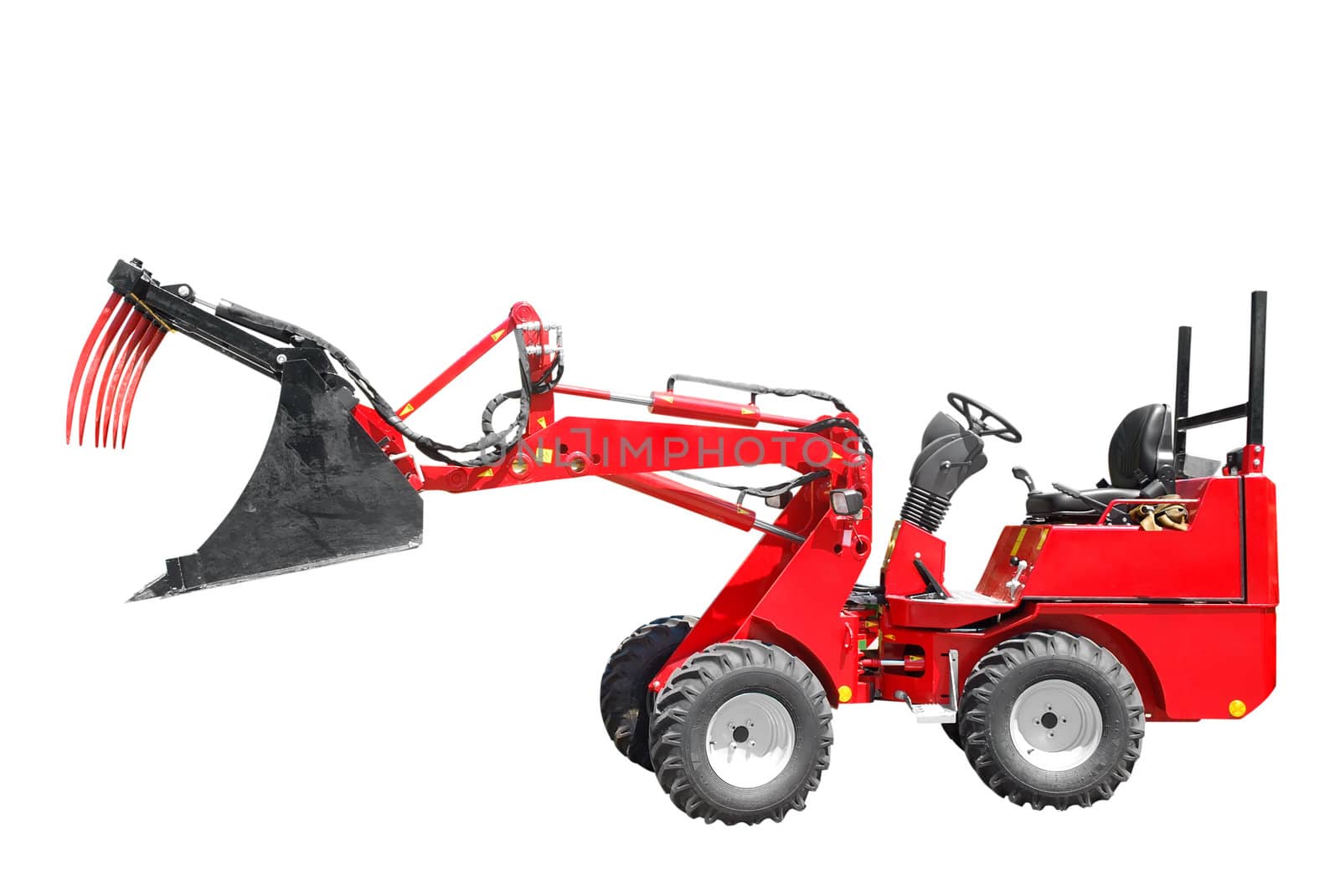Agriculture loader tractor isolated on white