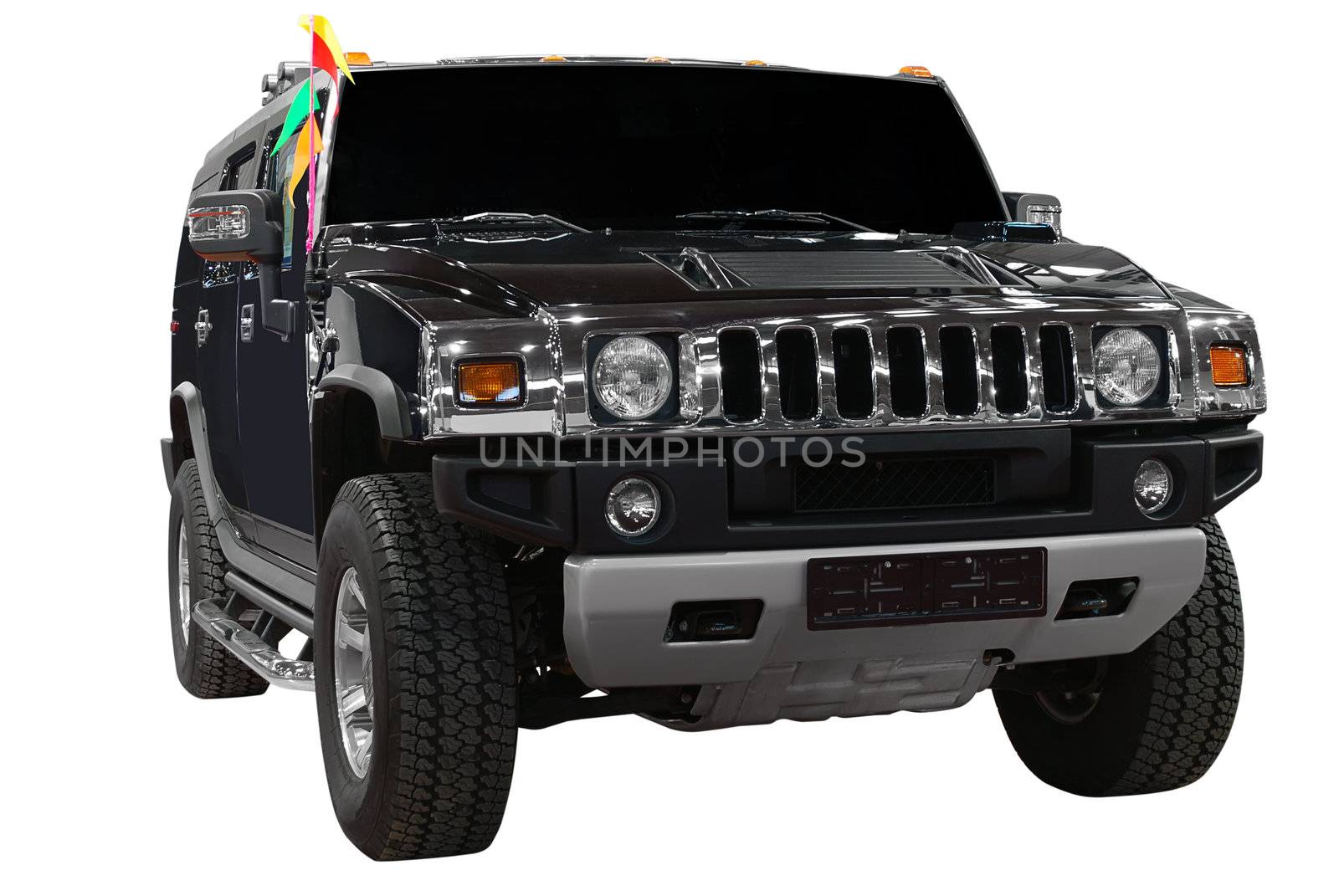 Big luxury 4x4 suv isolated on white