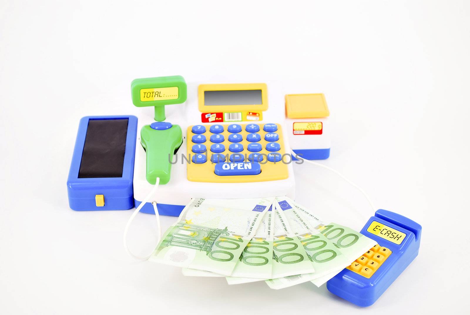 Cash box with euro money