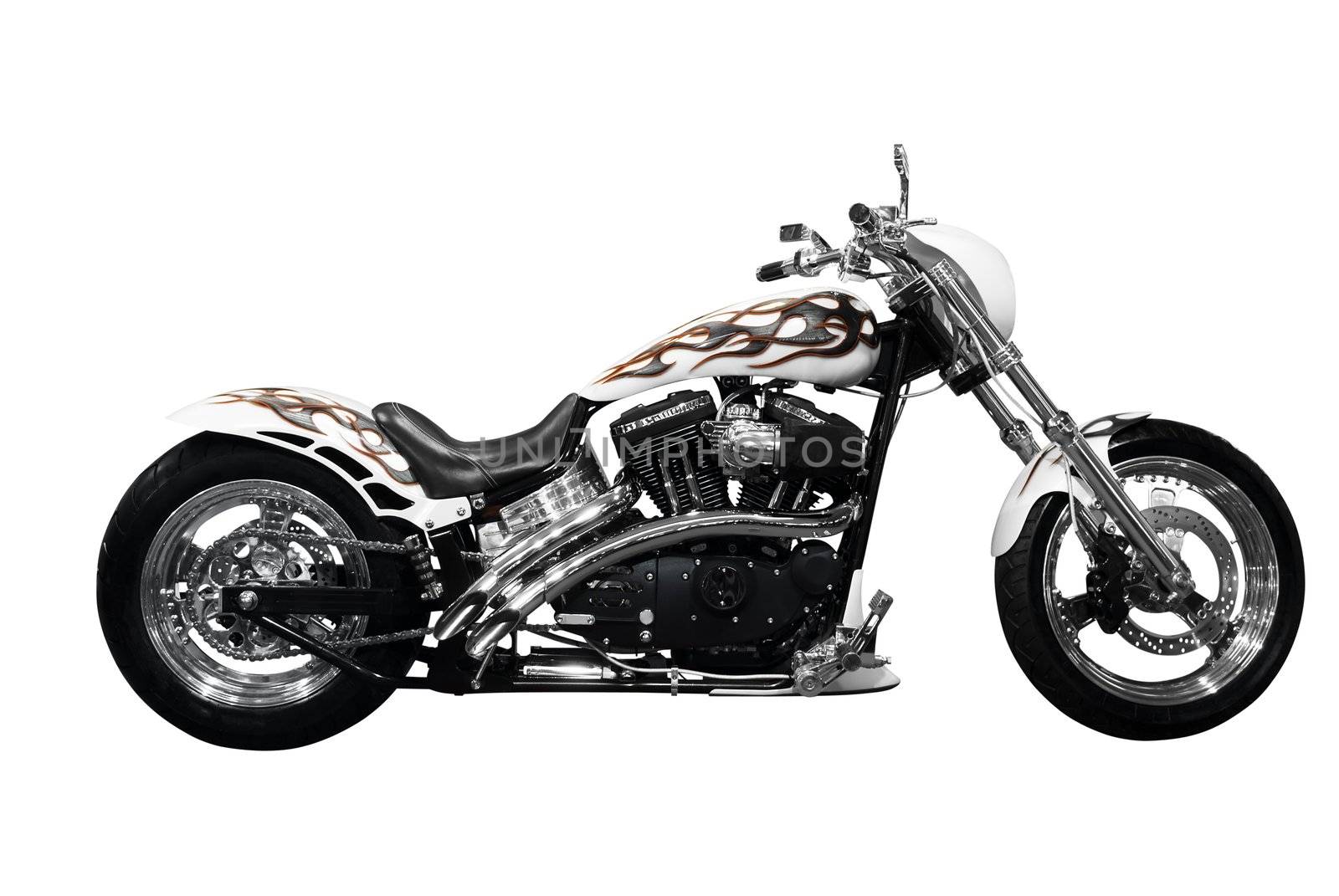 Attractive motorbike isolated on white background