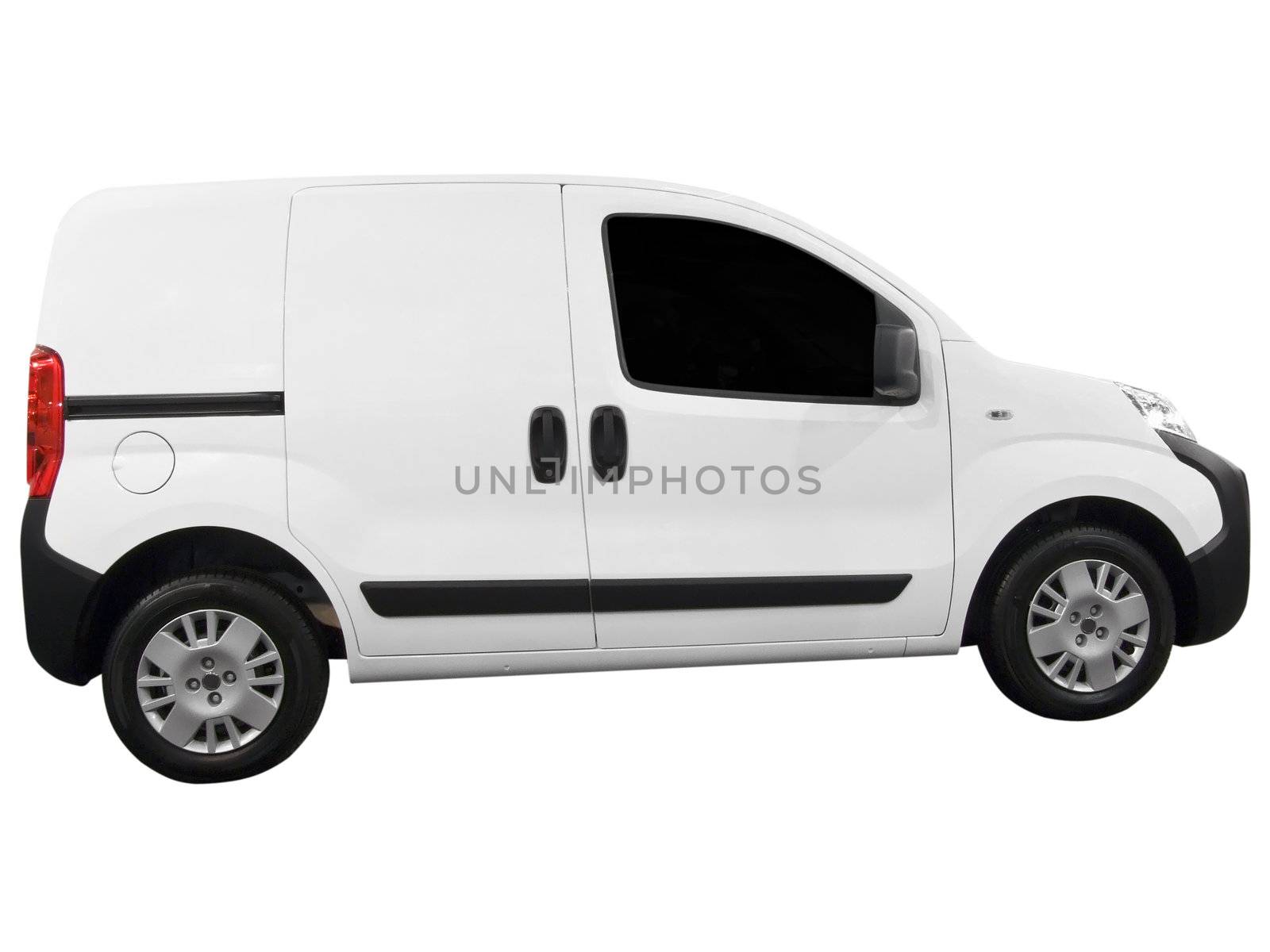 Little city transport van isolated