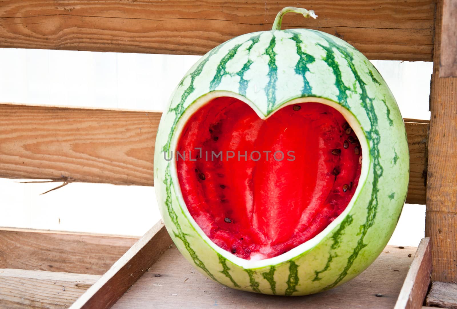 heart on watermelon