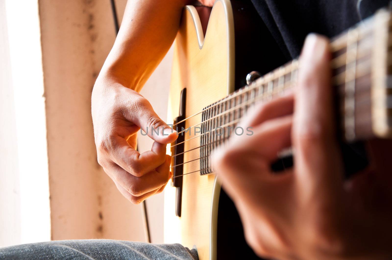 playing guitar
