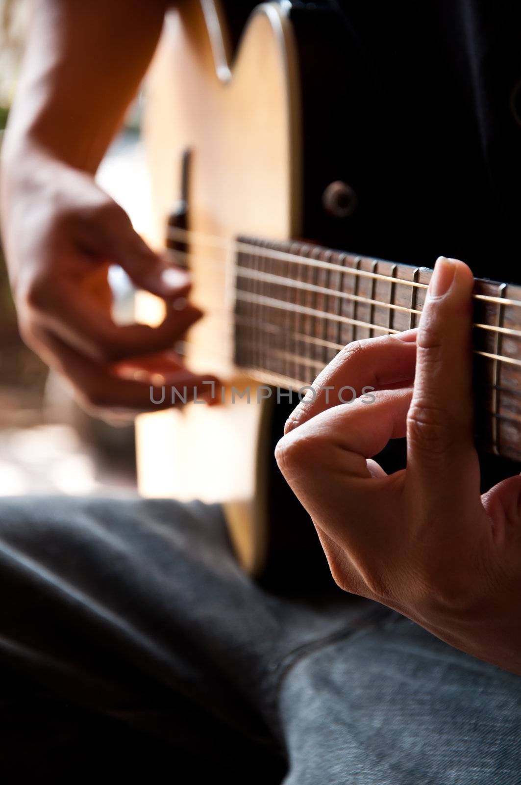 playing guitar