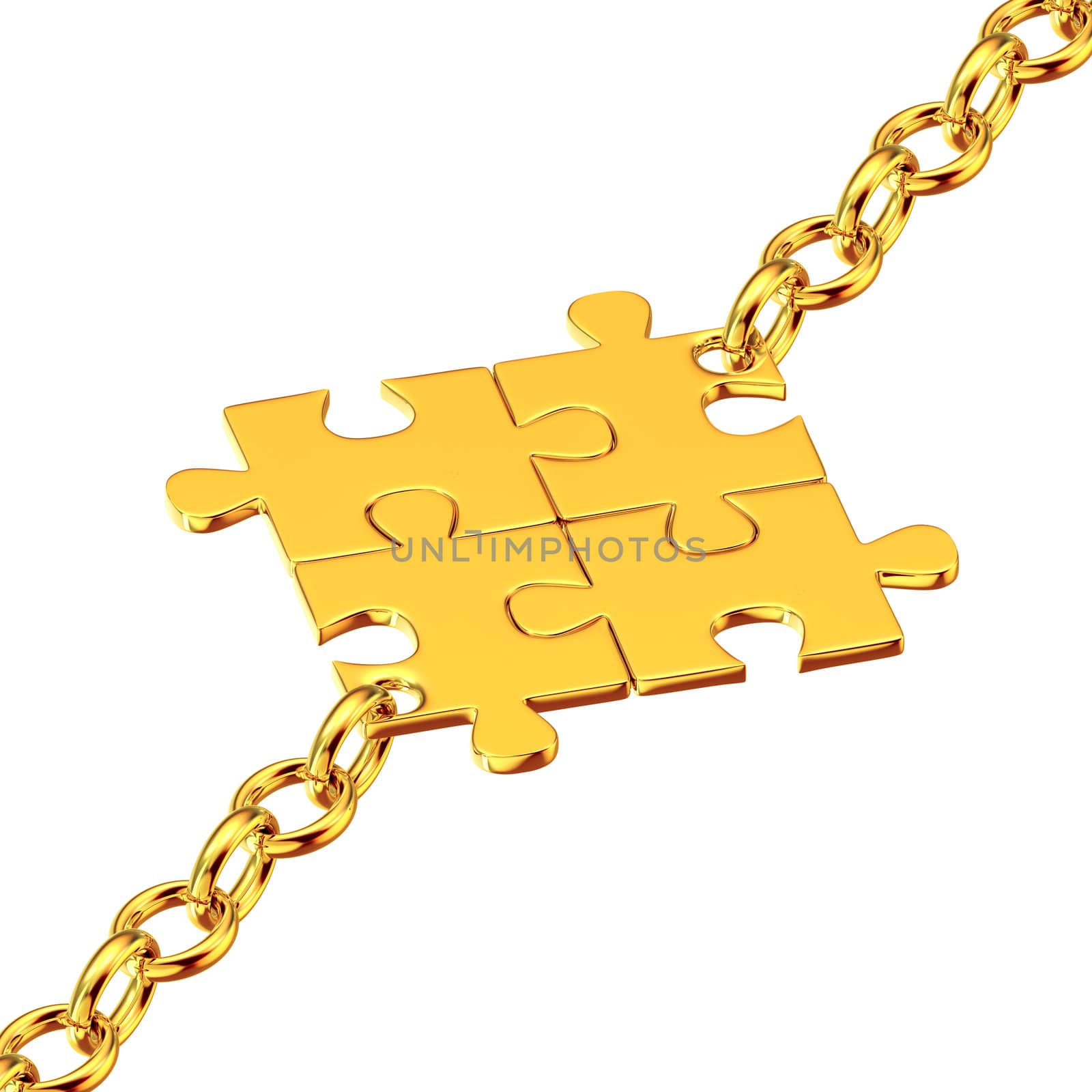 Shiny gold chains with the collected puzzles