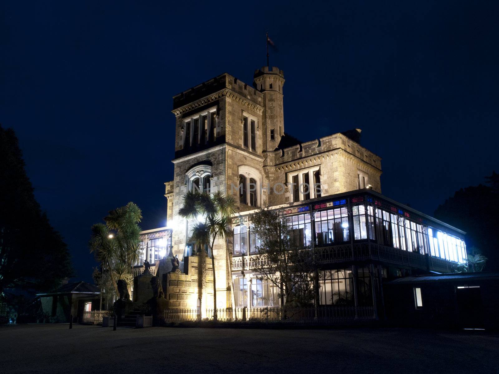 Night time at Larnach castle, New Zealand