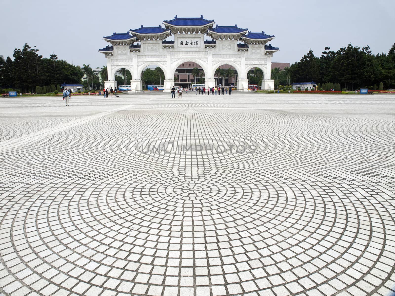 Behind the entrance gate of CKS memorial hall in Taipei, Taiwan.