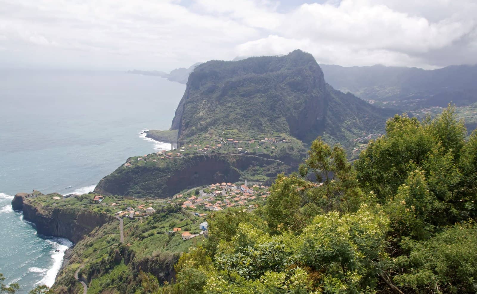 Village of the coast east of Madeira