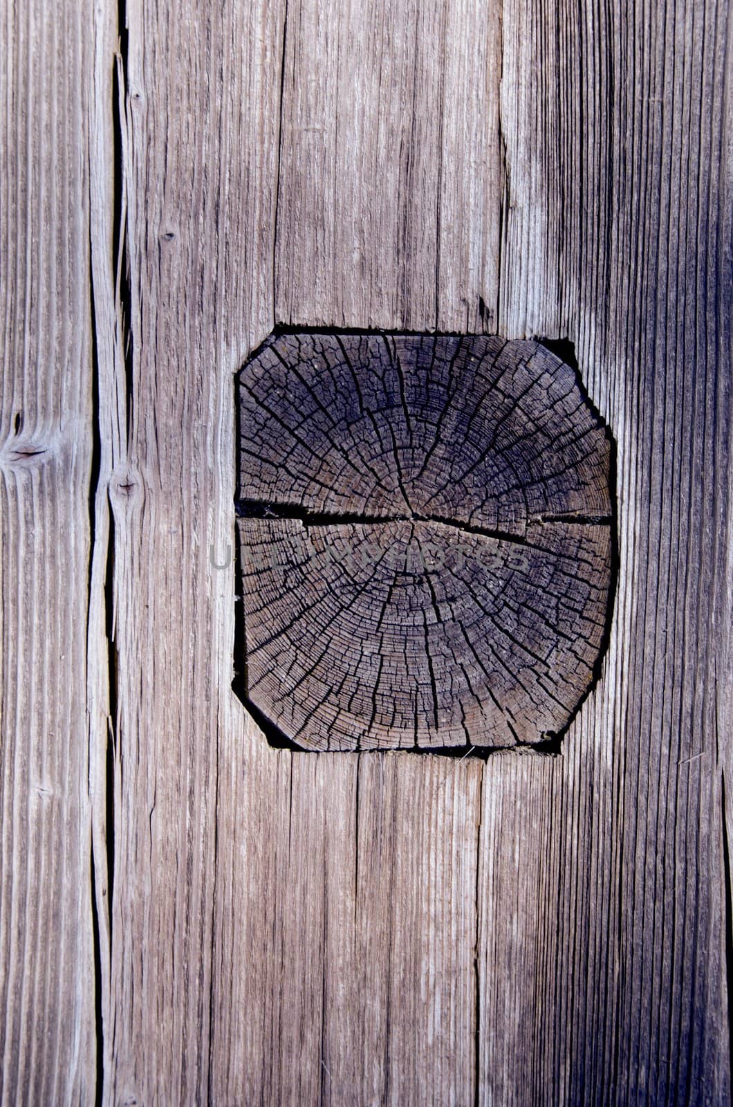 Closeup of ancient wooden house wall fragment. Architecture made of logs and planks.