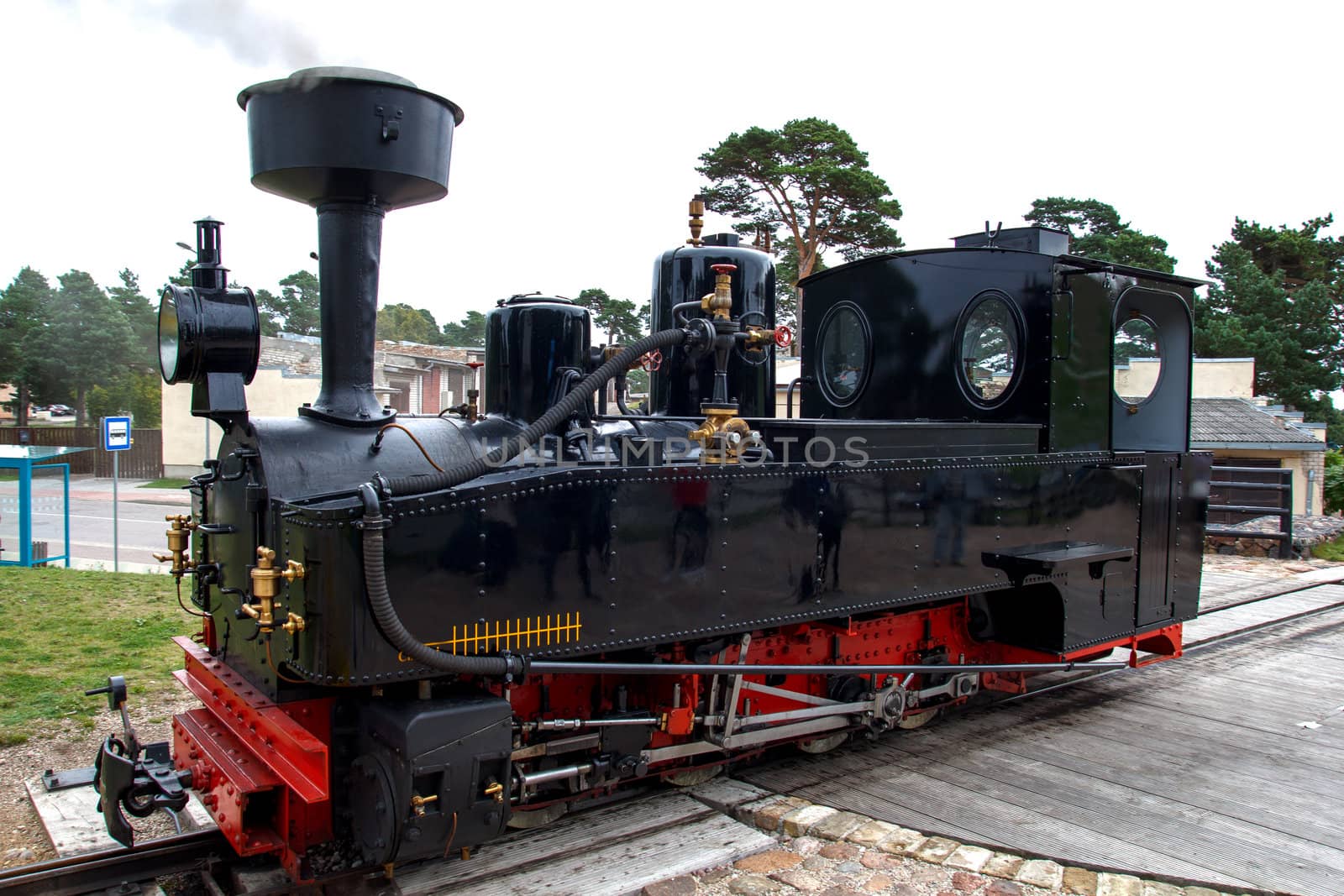 retro narrow gauge railway little steam engine