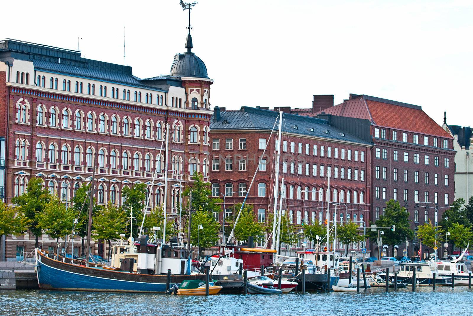 Embankment of Helsinki. Summer evening. Finland.