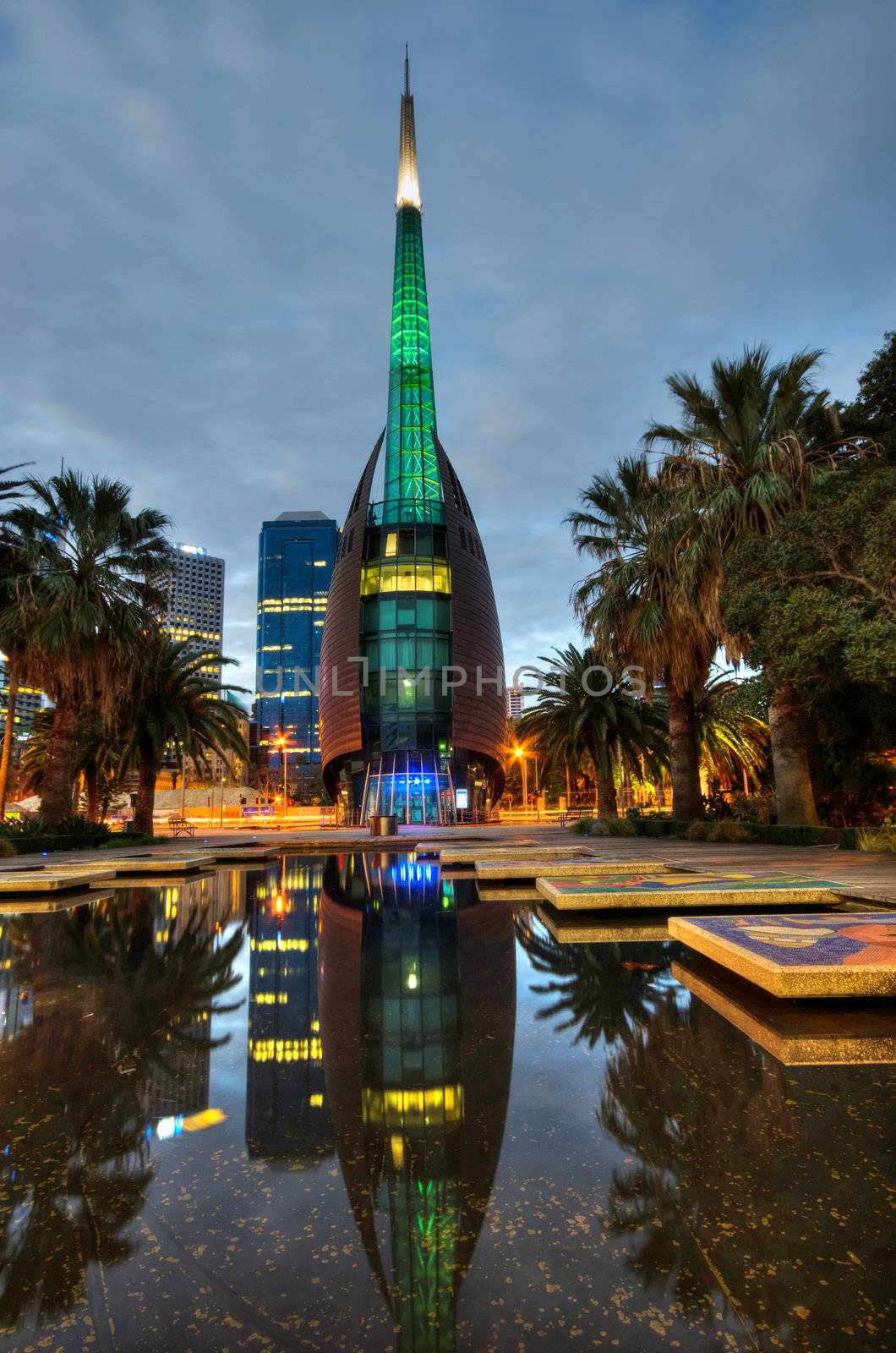 Swan Bell Tower at Night Perth Western Australia by Imagevixen
