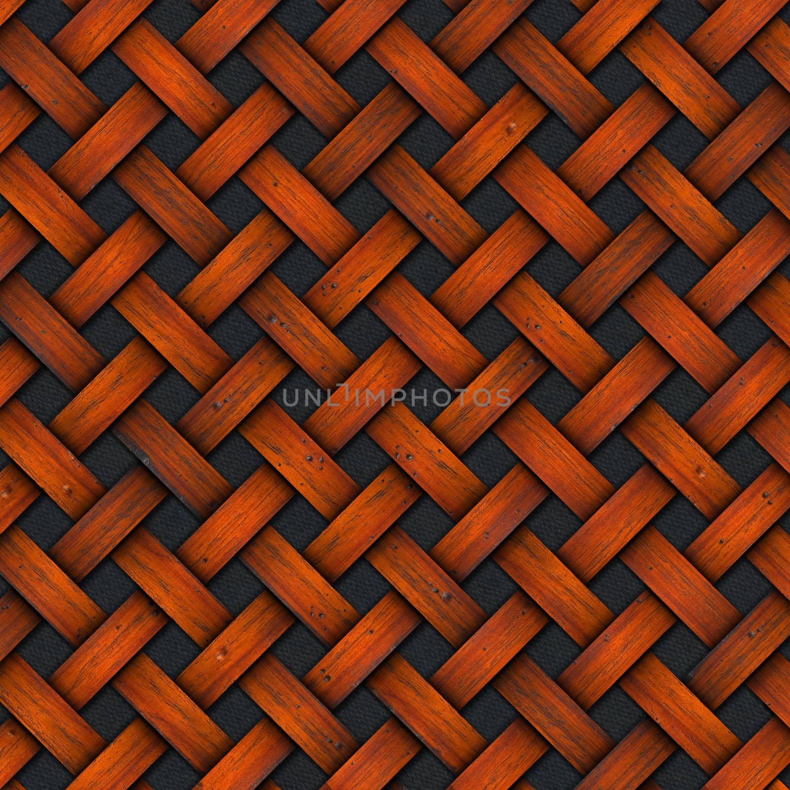 Wooden crisscross diagonal template on a black background

