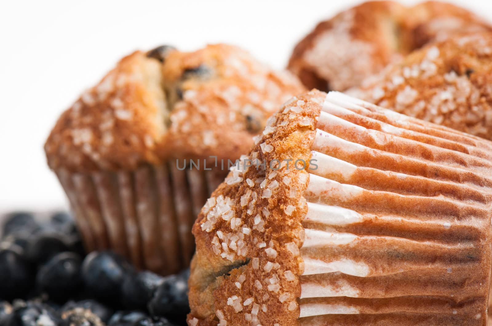 Blueberry Muffin on White Background
