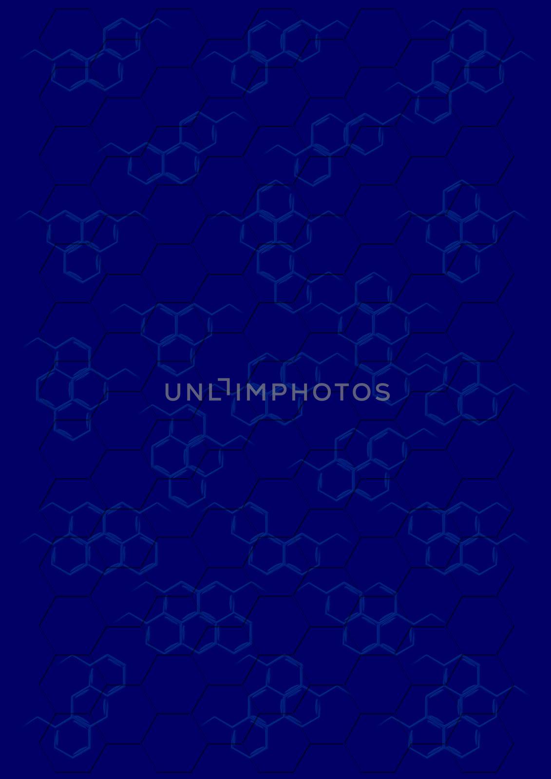 Abstract background with structural chemical formulas of benzene rings