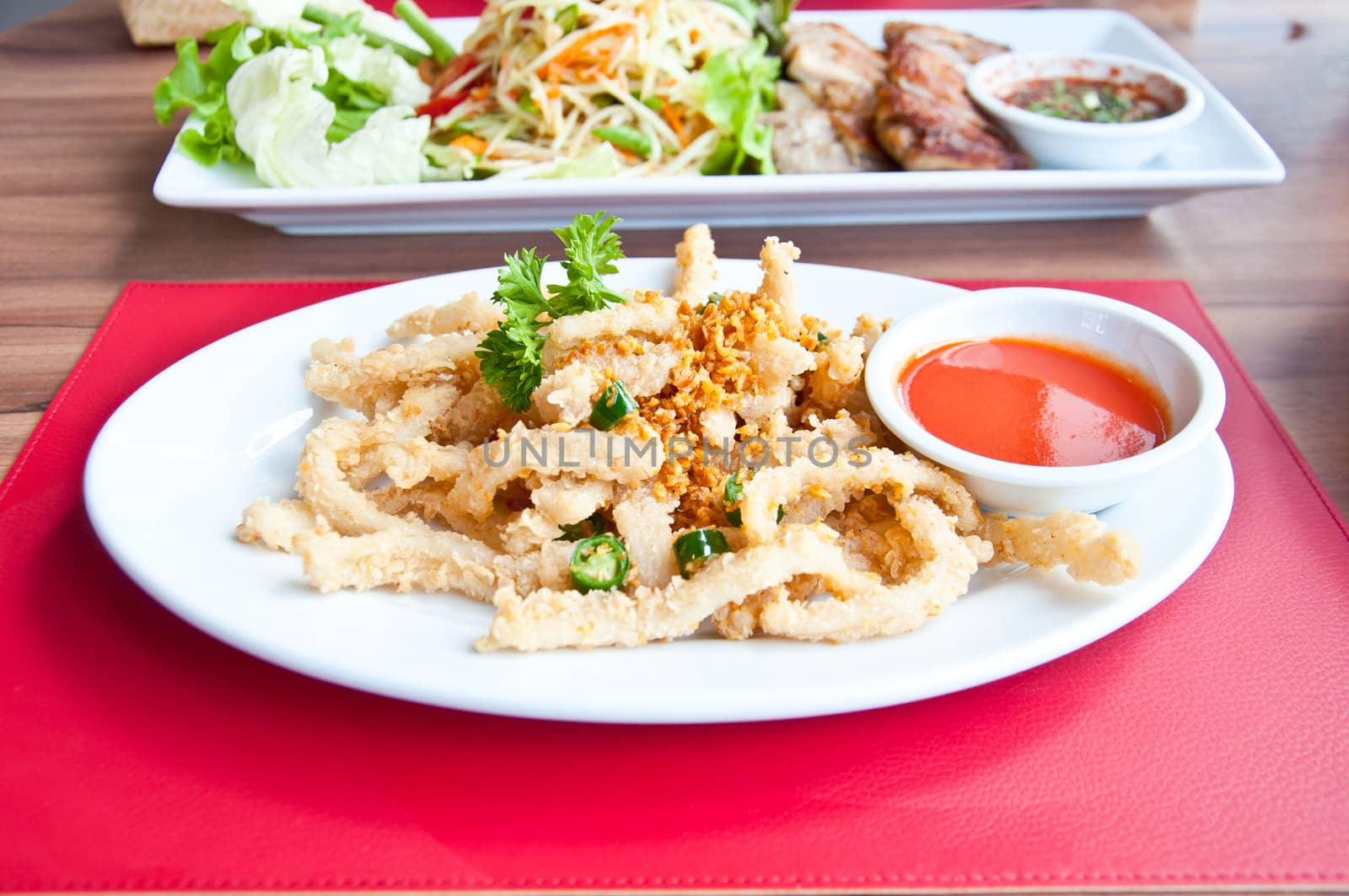 fried squid for healthy food