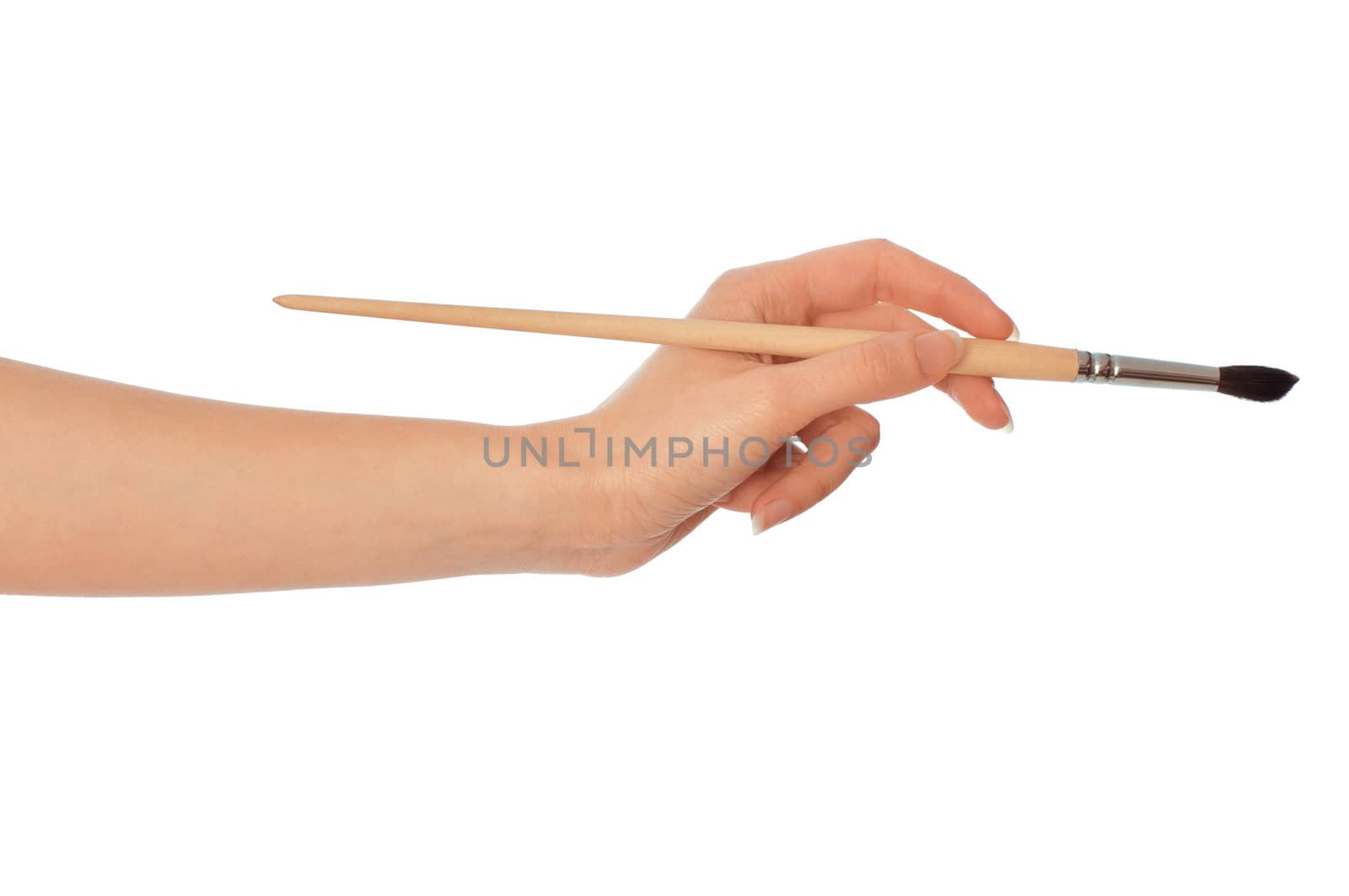 woman drawing a picture with a brush