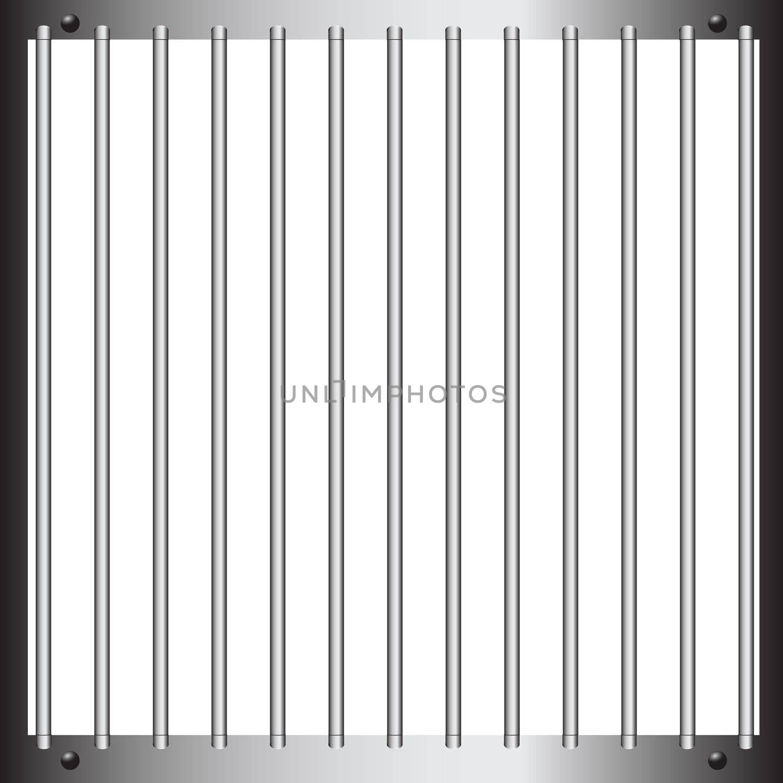 Steel bars of prison bars. Vector illustration.