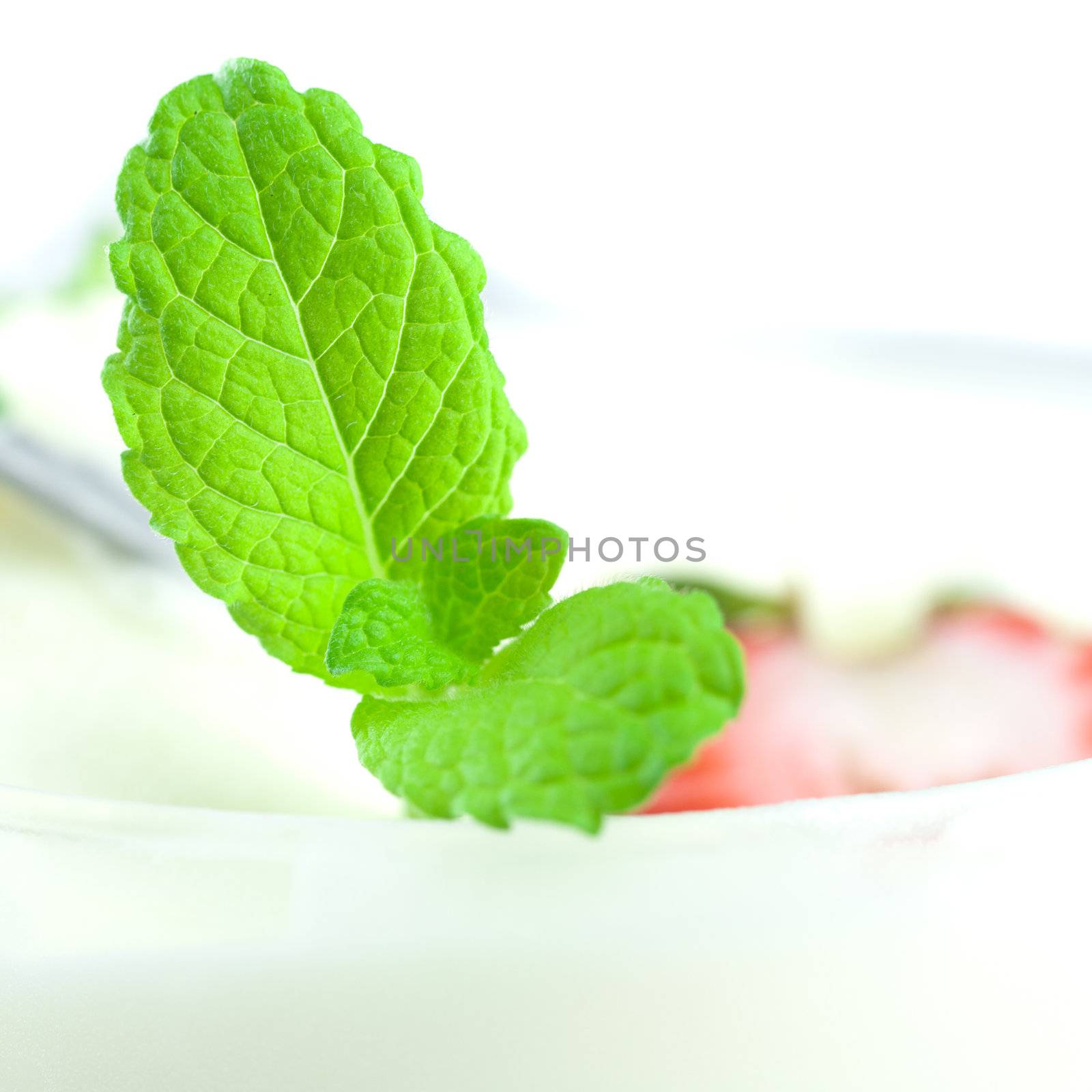 ice cream with mint and strawberry by jannyjus