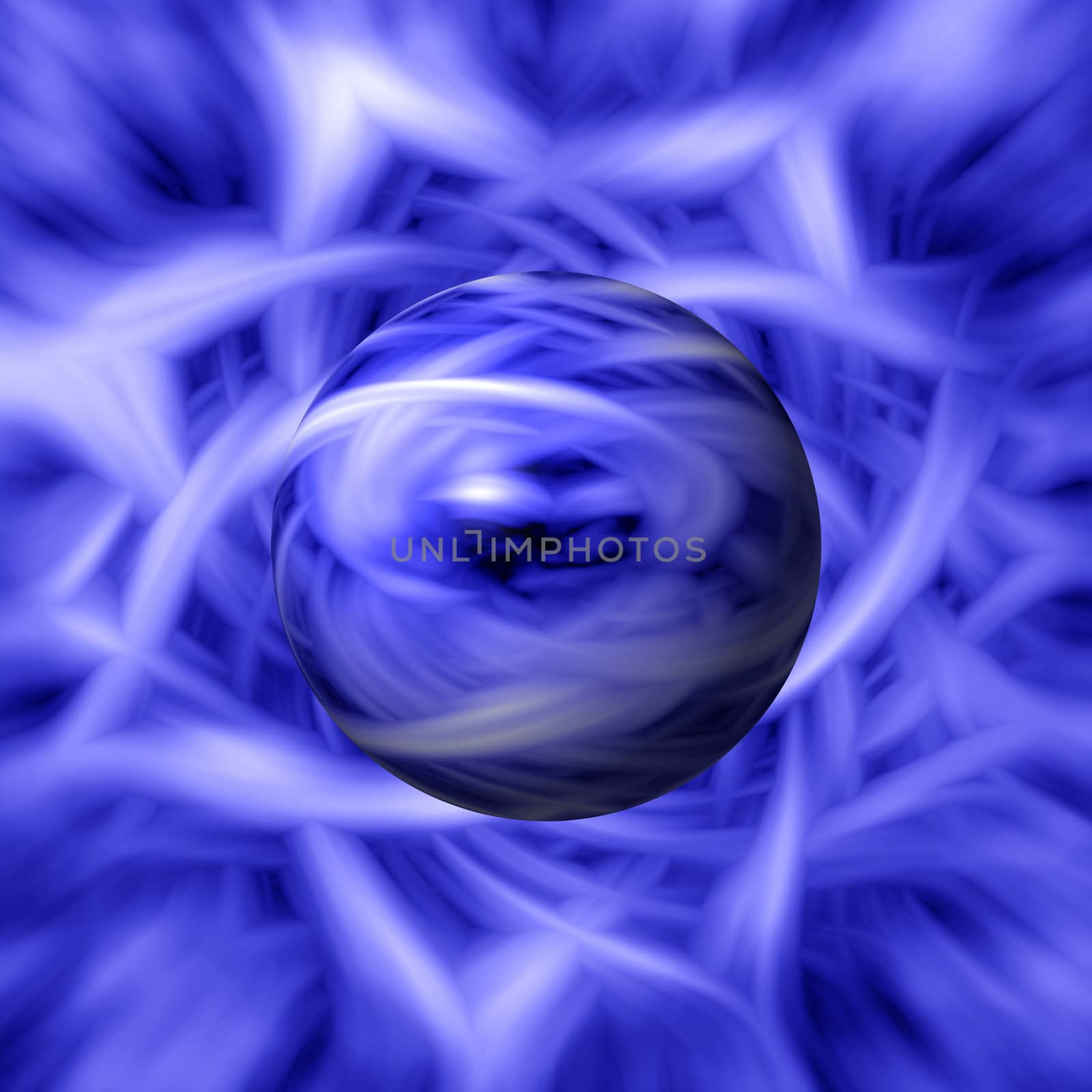 Blue flame background with a blue marble in the middle.