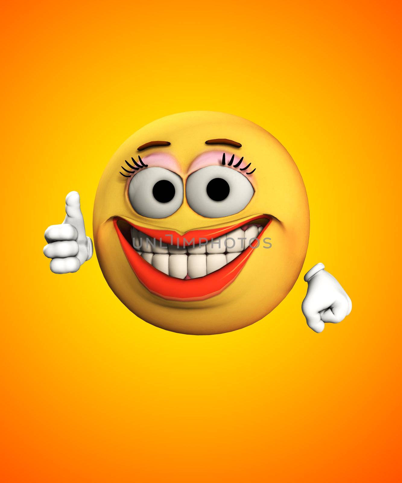 Female cartoon face indicating she is happy.