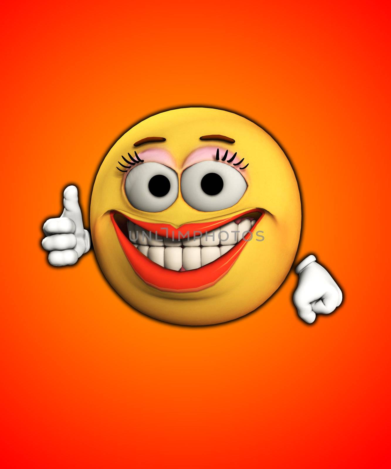 Female cartoon face indicating she is happy.