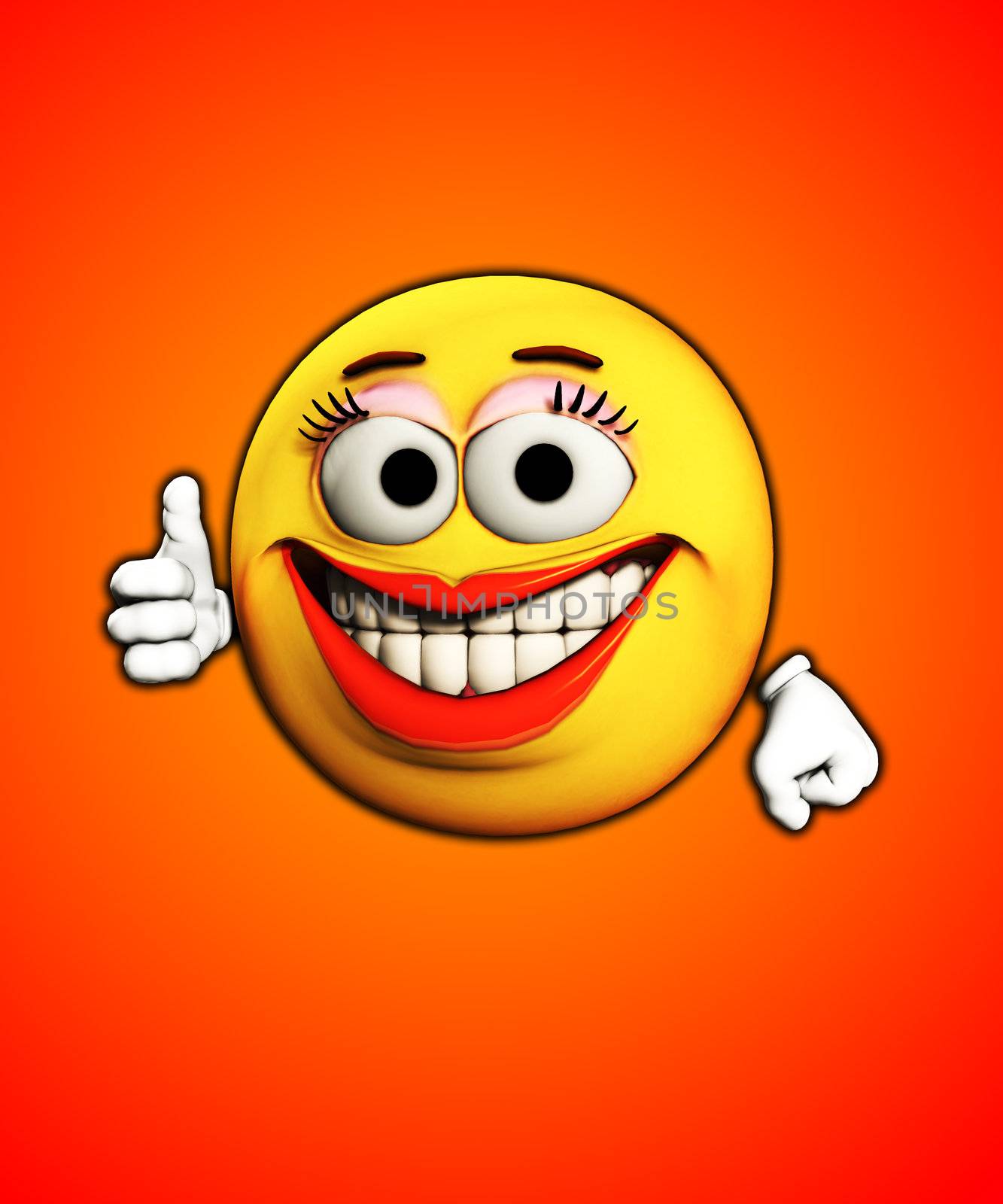 Female cartoon face indicating she is happy.