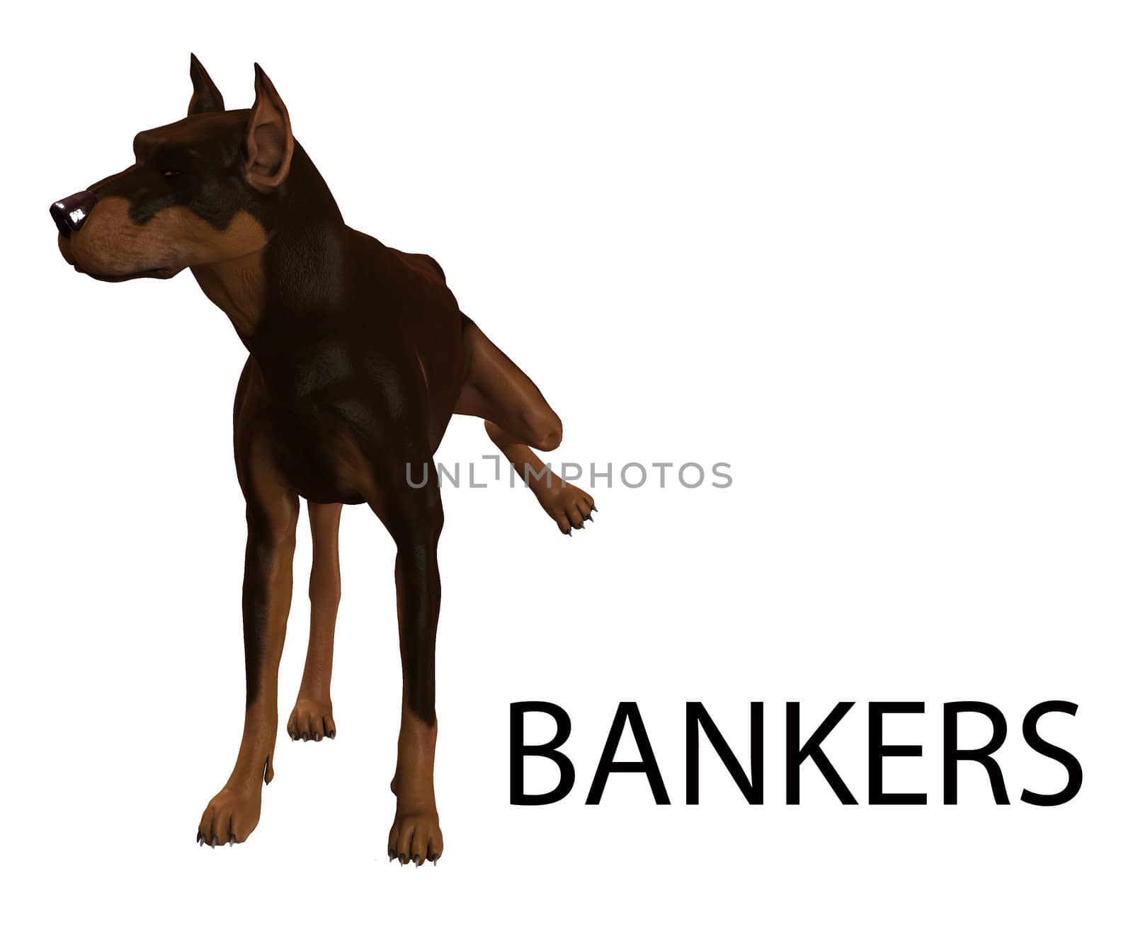 Dog that is showing its utter contempt for bankers.