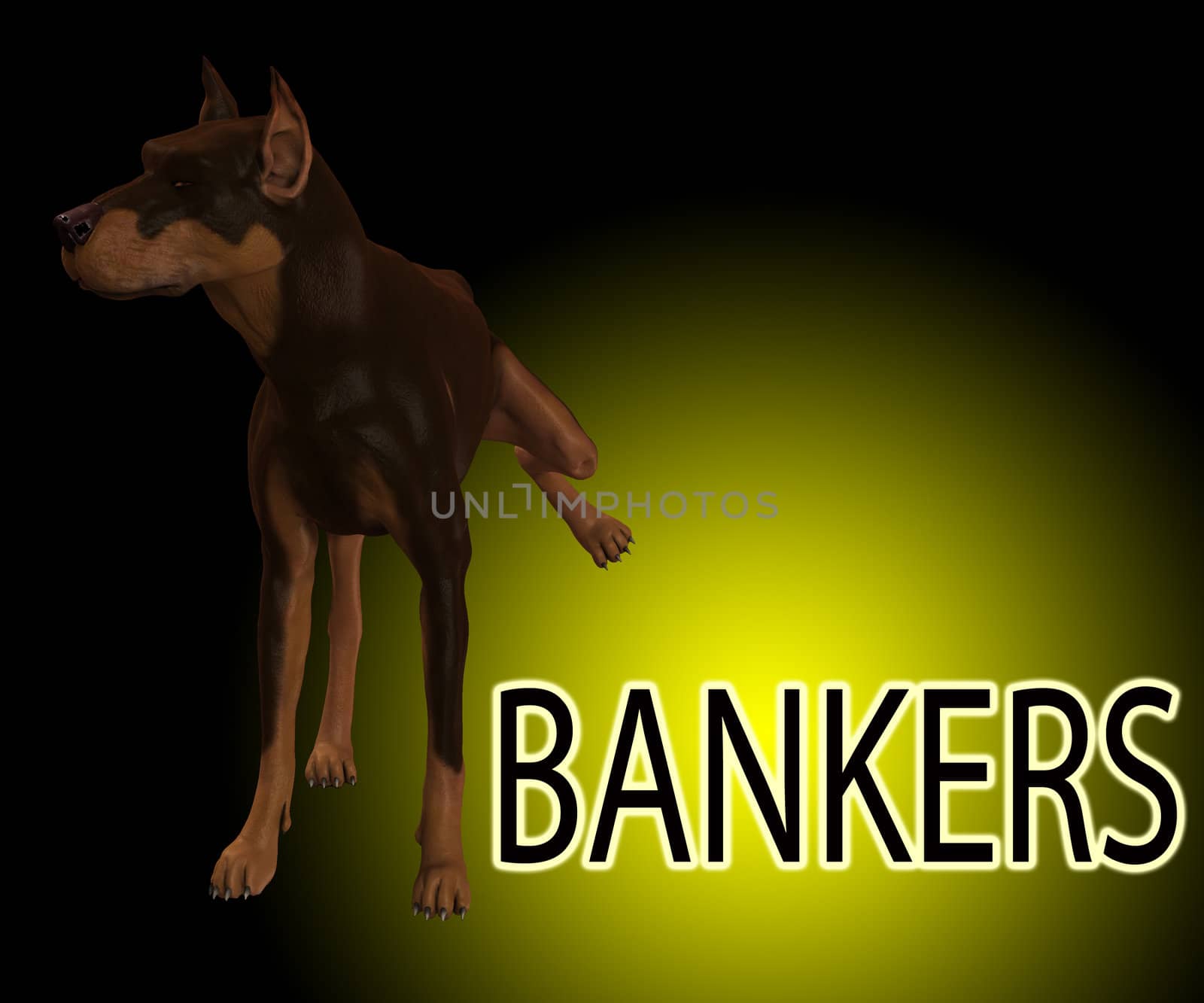 Dog that is showing its utter contempt for bankers.