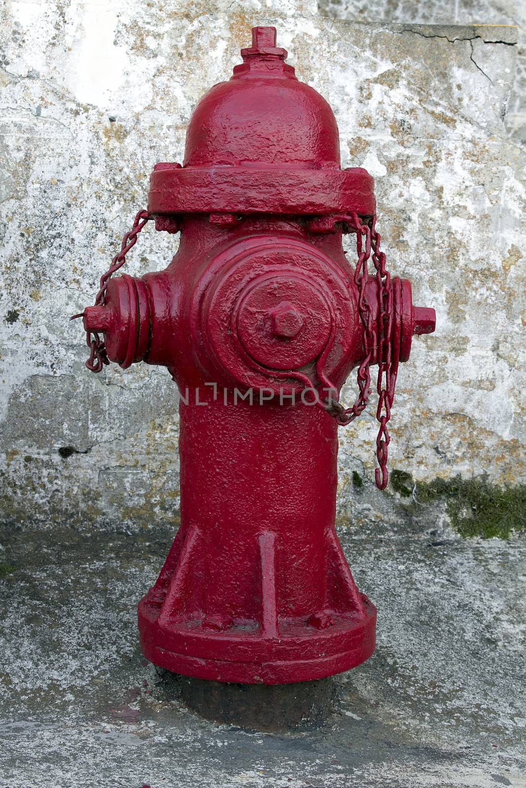 Red Fire Hydrant with Grunge Texture Background