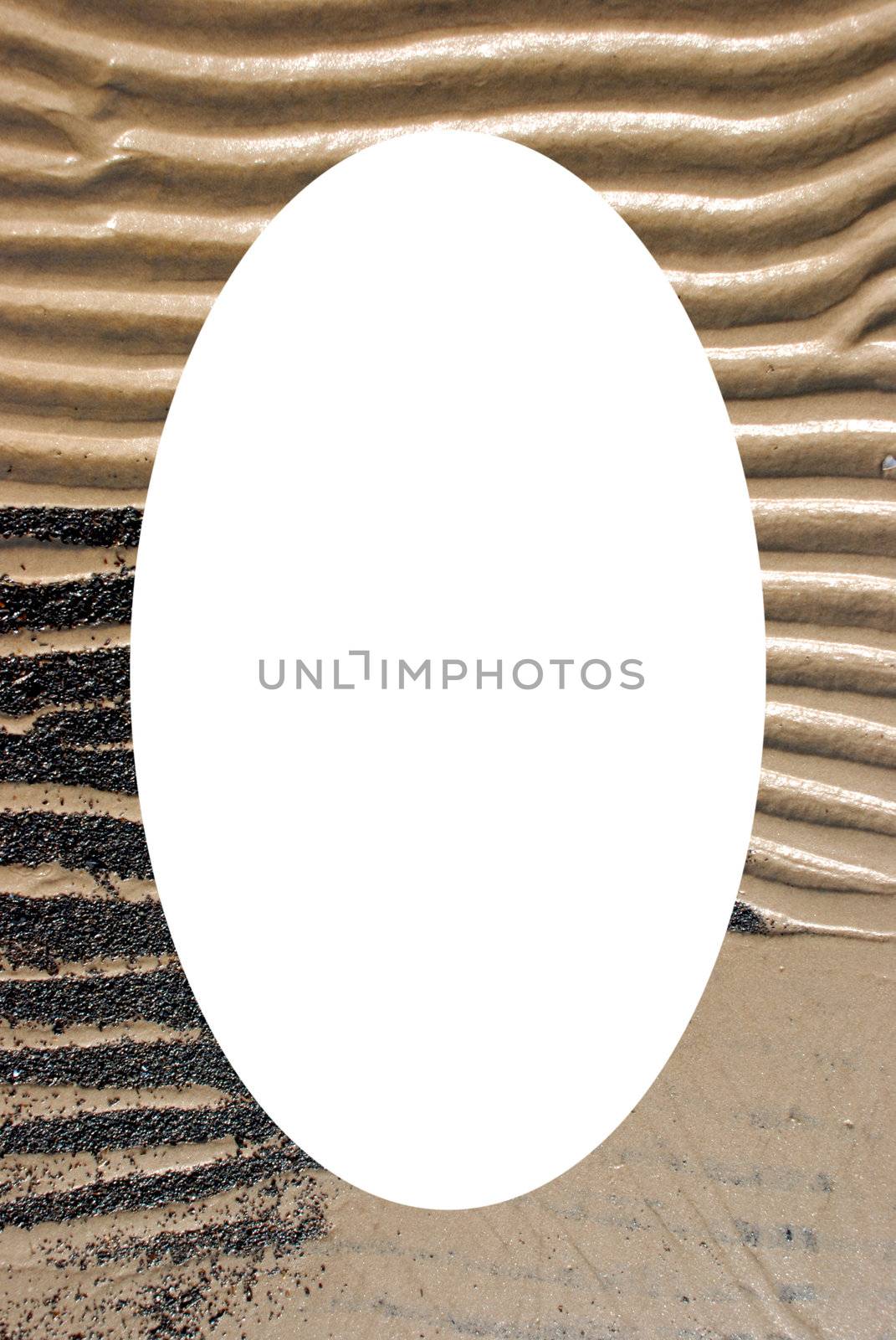 Sea shore fragment and white oval in center by sauletas