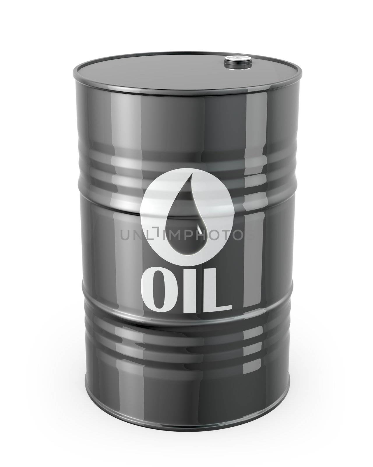 Single barrel of oil, isolated on white background