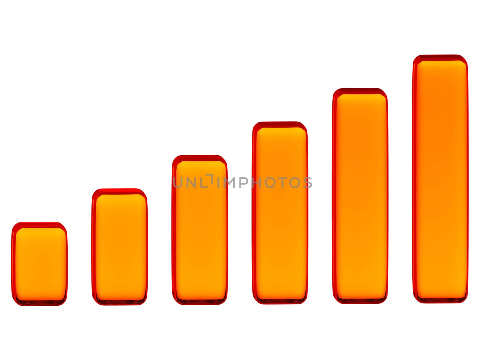 The glass graph on a white background