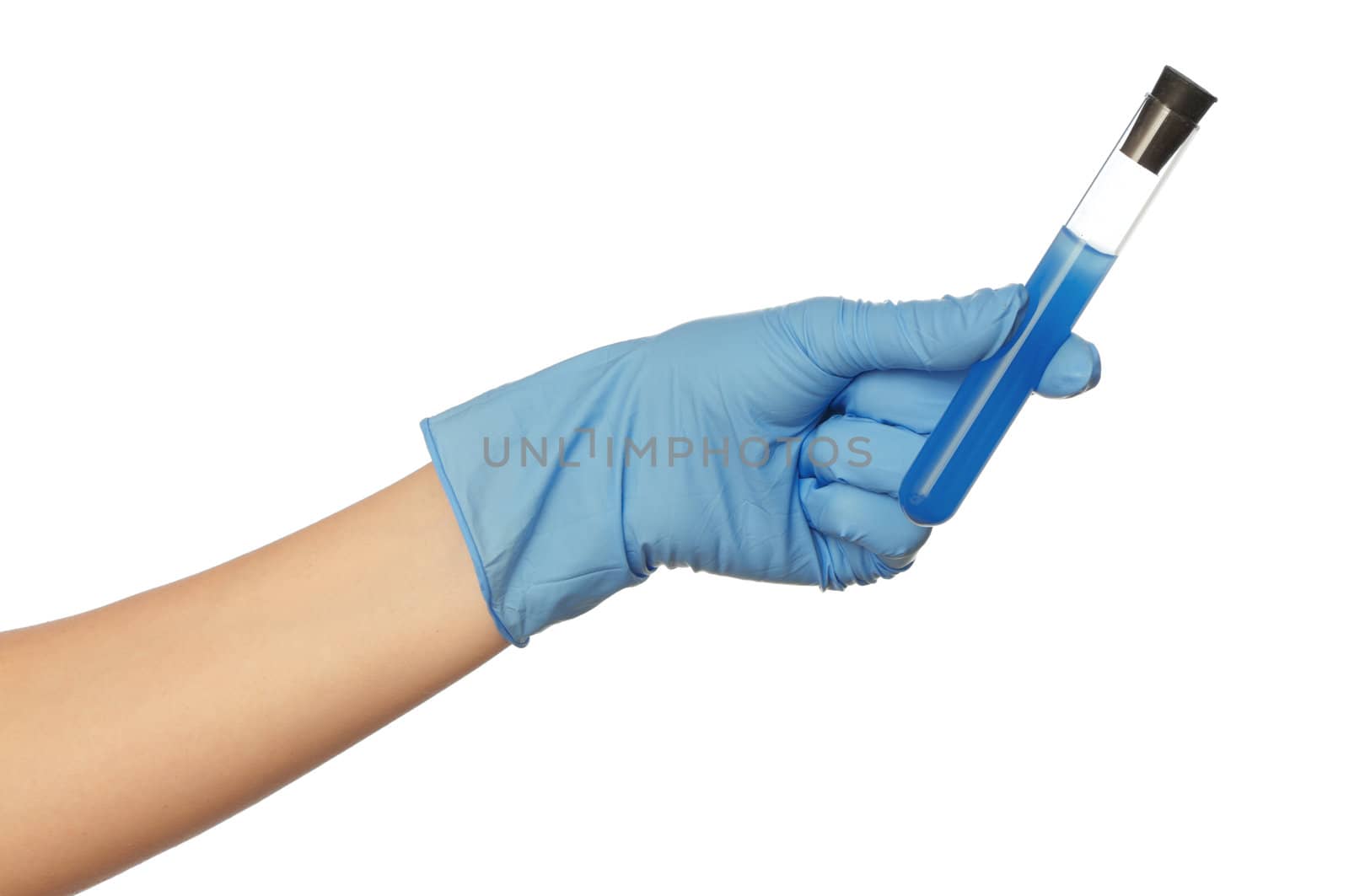 doctor holds a tube with sample of new antidote