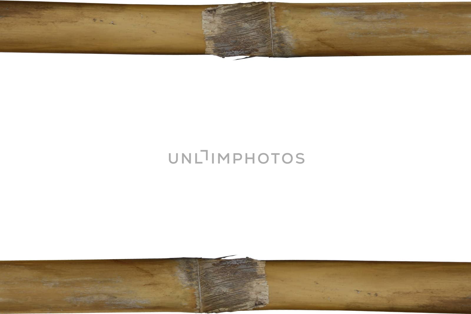 The natural bamboo frame. A white background.