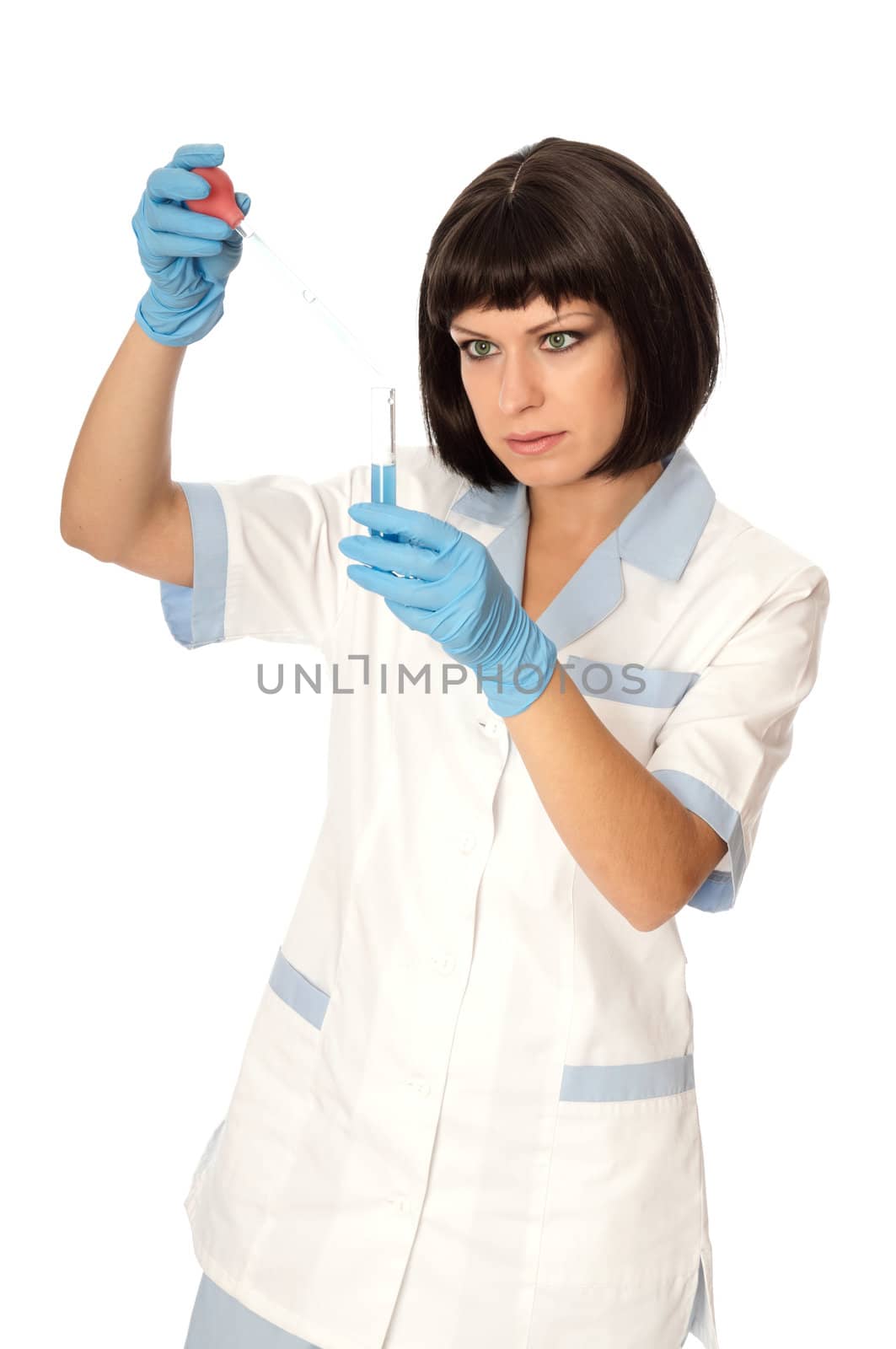 doctor holds a tube with sample of new antidote