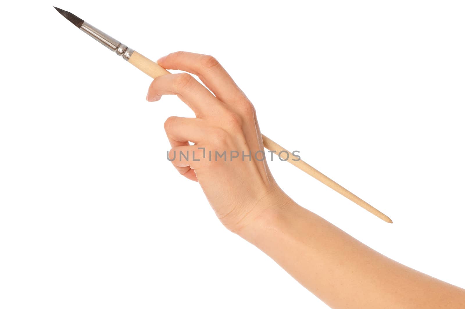 woman drawing a picture with a brush