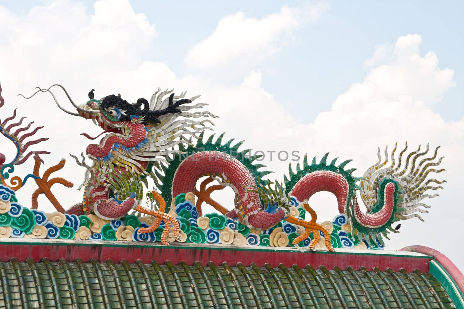 Dragon statue. Sian Temple. Chon Buri, Thailand.