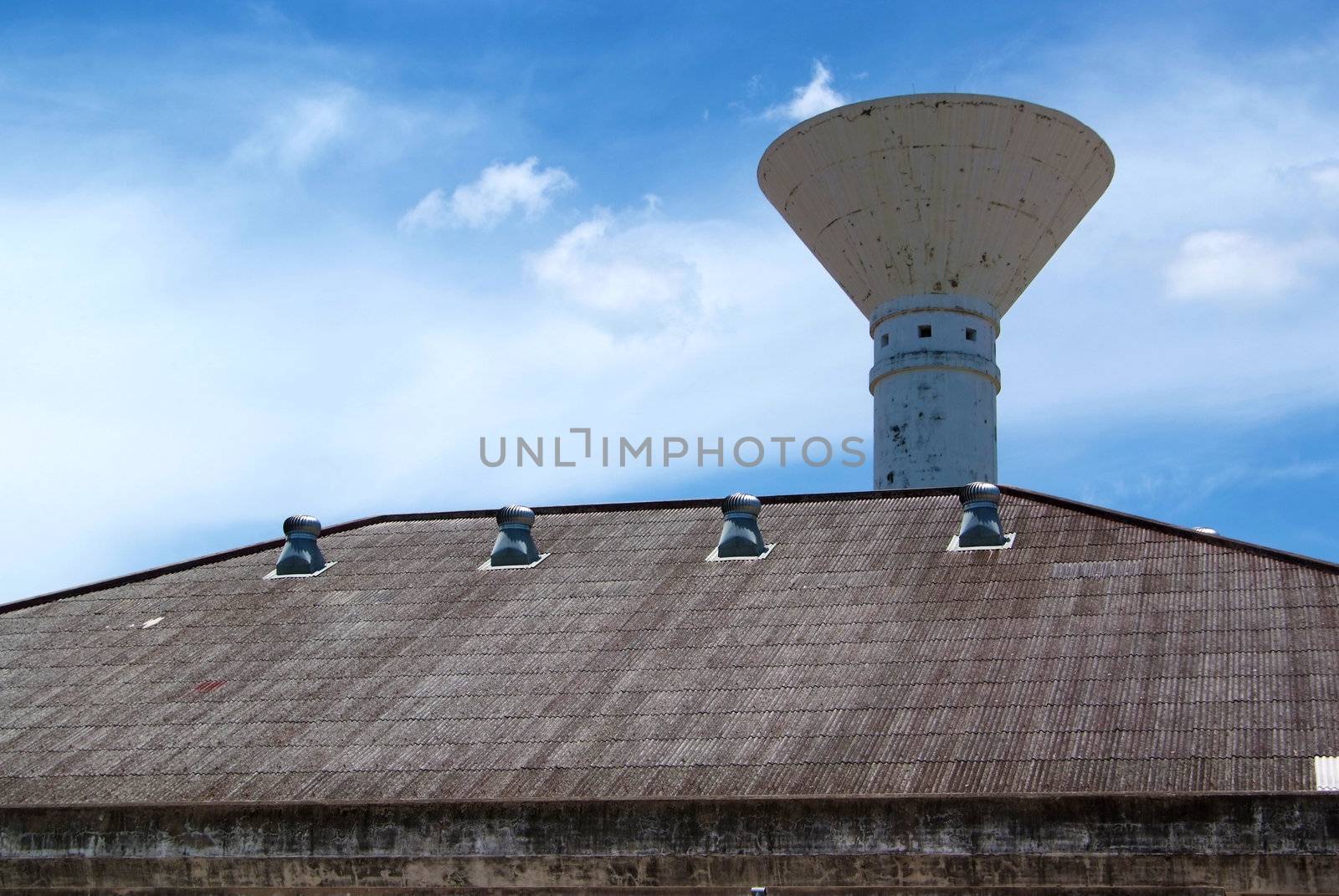 The air vent on the roof of the factory and Water Tower. by opasstudio