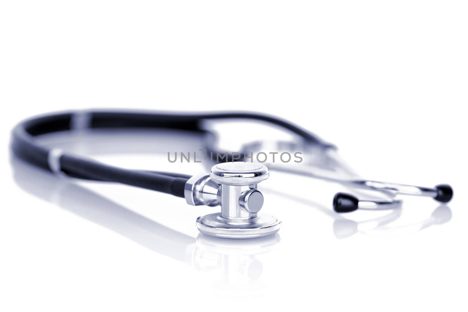 Close-up of stethoscope isolated on white background