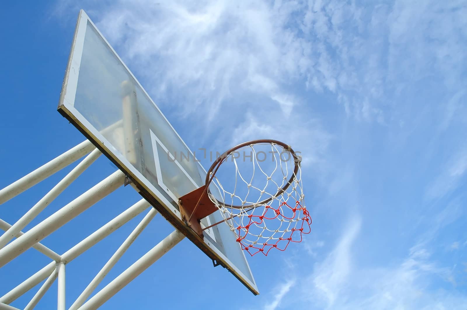 basketball board with blue sky