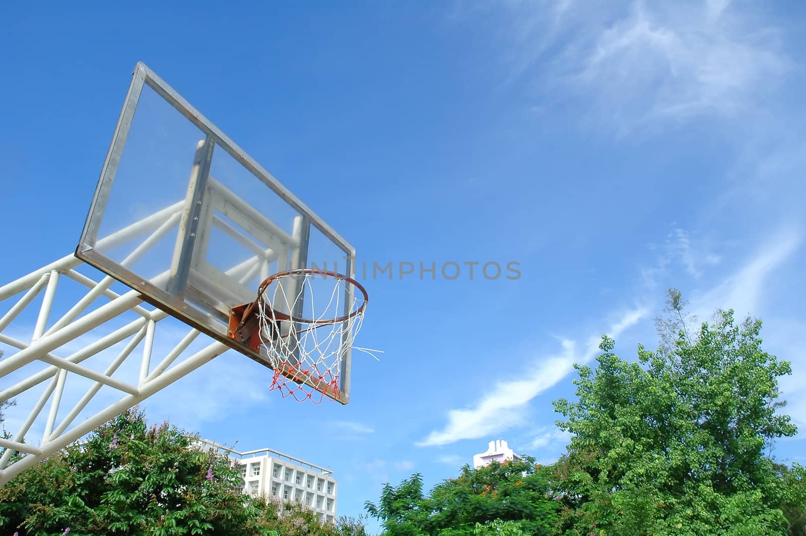basketball board with blue sky