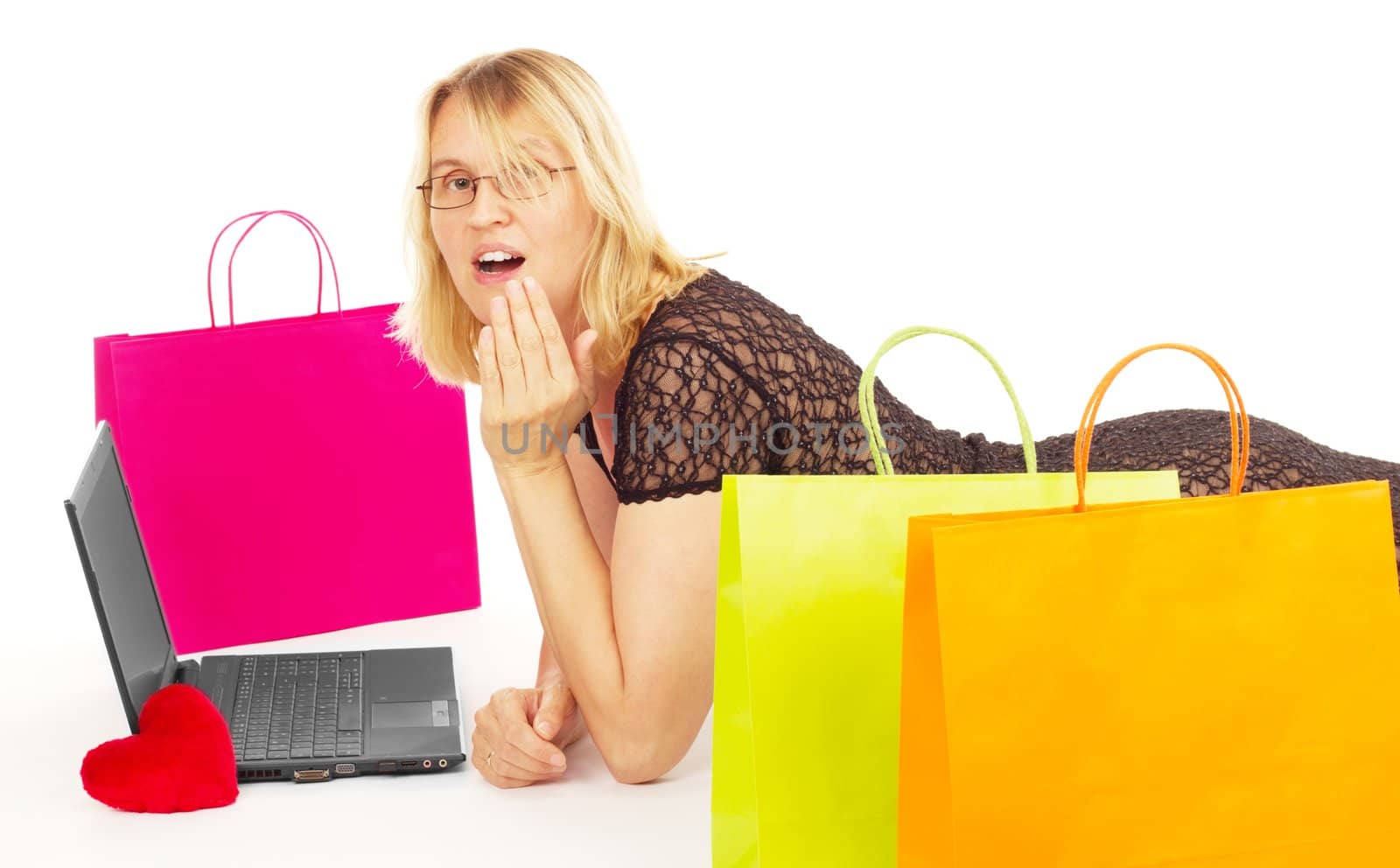 Attractive woman shopping over the internet
