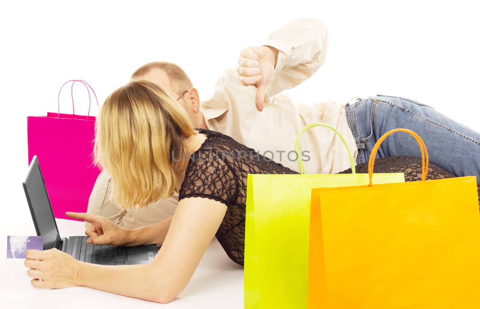 Attractive woman shopping over the internet