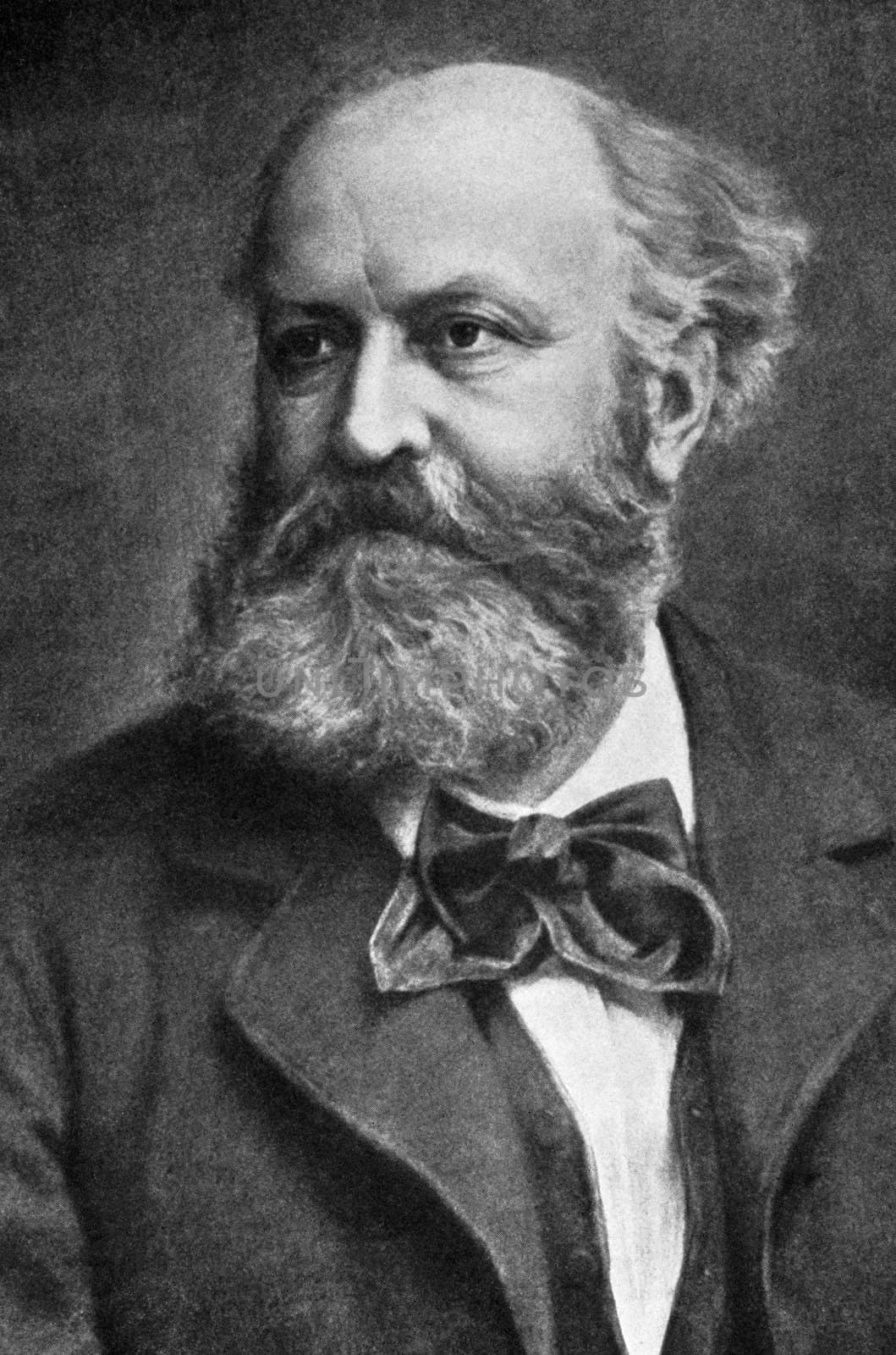 Charles Gounod (1818-1893) on engraving from 1908. French composer best known for his Ave Maria as well as his operas Faust and Romeo & Juliet. Engraved by unknown artist and published in "The world's best music, famous compositions for the piano. Volume 2", by The University Society, New York,1908.
