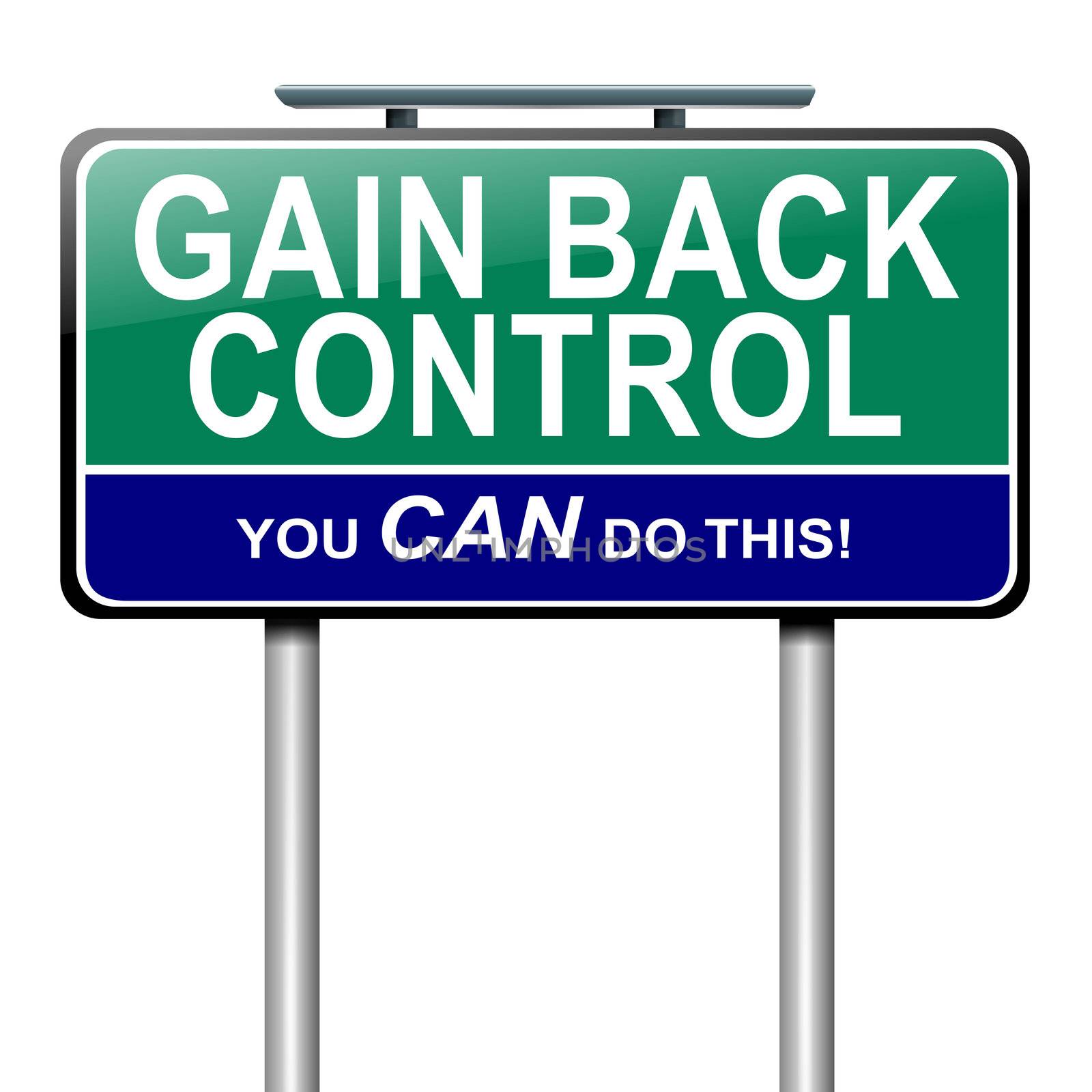 Illustration depicting a roadsign with a control concept. White background.